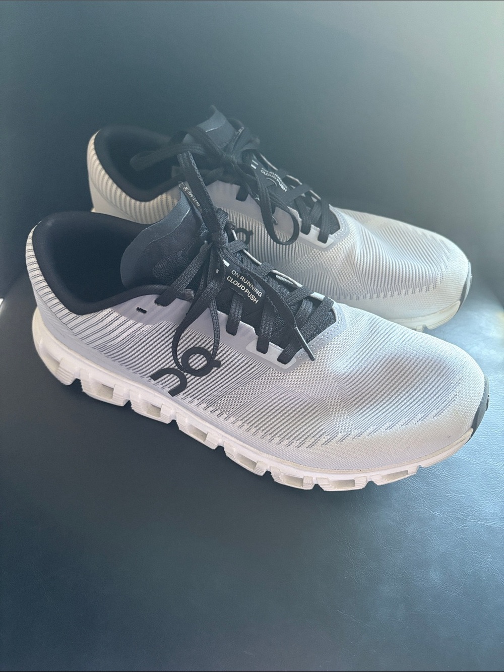 On Cloud 5 Push Women’s Running Shoes White/Black/Grey Size 11